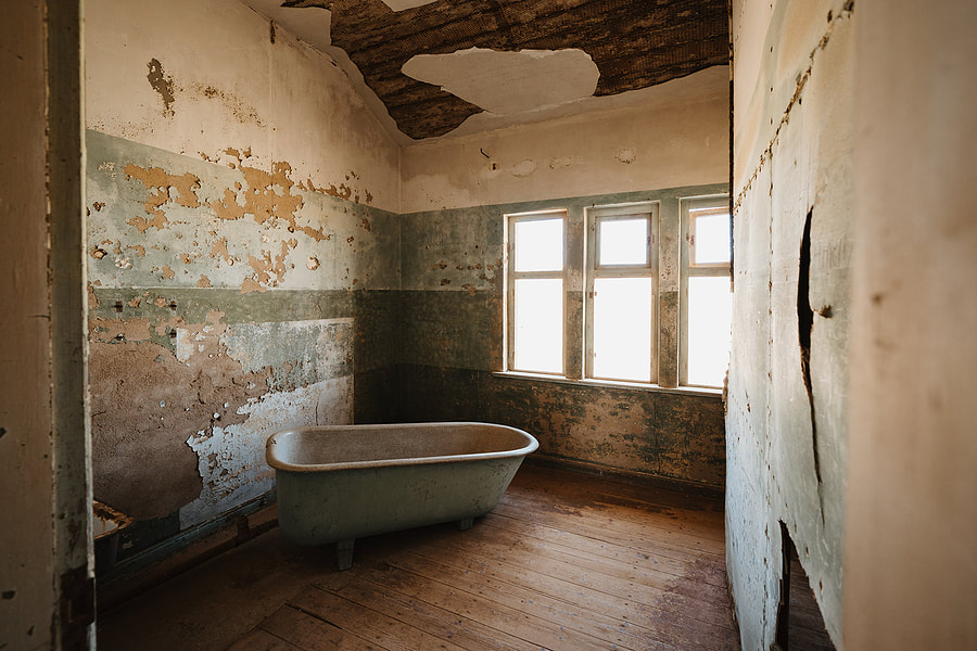 old house with tub